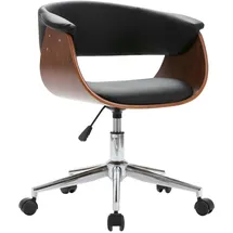 vidaXL Esszimmerstuhl Drehbar Schwarz Bugholz und Kunstleder