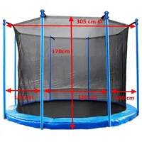 walexo Gartentrampolin Trampolin Innenliegendes Sicherheitsnetz für 6- oder 8 Stangensysteme, Ø 305 cm, (6 tlg) schwarz 305 cm