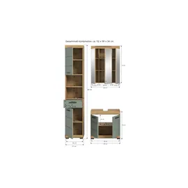 Möbel Kraft Badmöbel-Set SCHLOONSEE 3-tlg. Grün