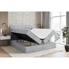altdecor Boxbett, mit H4-Matratze und Lattenrost - BERO - 160x200 Hellgrau