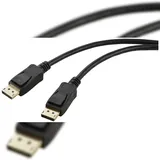 Renkforce DisplayPort Anschlusskabel DisplayPort Stecker, DisplayPort Stecker 2.00 m Schwarz UHD 8K @ 60 Hz DisplayPort-Kabel