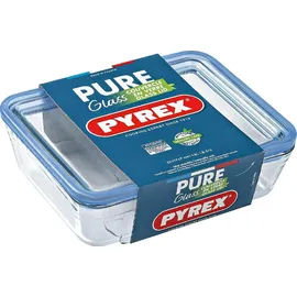 Pyrex Pure Glass, rechteckiger, luftdichter Behälter mit Deckel, 22 x 17 x 8 cm, 1,5 l, transparent, 5424005