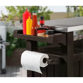 KETER Grilltisch 134 x 88 cm Edelstahl Braun