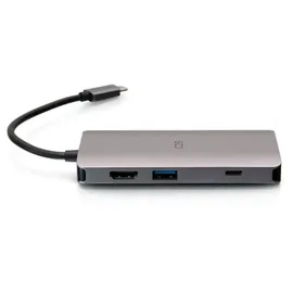C2G USB-C 8-in-1 Mini-Dock mit HDMI, 2x USB-A, Ethernet, SD-Kartenleser und USB-C Power Delivery bis zu 100 W - 4K 30 Hz