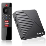 GREVA Android 13.0 TV Box, Android Box 4GB RAM 32GB ROM RK3528mini Quad-Core 64bit Cortex-A53 chip, 8K UHD-Auflösung 2.4GHz/5.8GHz WiFi6 10/100M LAN Enternet Bluetooth 5.0 Smart TV Box
