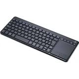 Renkforce MT-1006 Funk Tastatur, Touchpad Deutsch, QWERTZ Schwarz Integriertes Touchpad, Maustasten, Multimediatasten