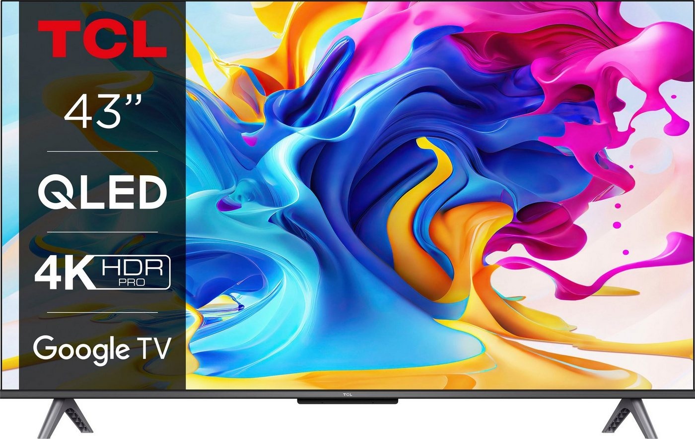 TCL 43C643X1 QLED-Fernseher (108 cm/43 Zoll, 4K Ultra HD, Google TV) schwarz