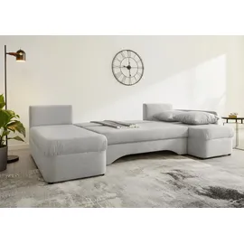 Jockenhöfer Wohnlandschaft JOCKENHÖFER GRUPPE "Arktis U-Form, B: 260 cm", grau (hellgrau), B:260cm T:85cm, Korpus: 100% Polyester;Kissen: 100% Polyester, Sofas, Wohnlandschaft, mit Bettfunktion & Bettkasten, Unser Dauertiefpreis, Topseller