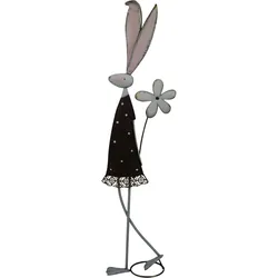 Dekofigur AM DESIGN "Hasenfrau aus Metall", braun, B:24,77cm H:85,09cm, Metall, Dekofiguren, Osterdekoration