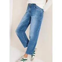 Cecil High Waist Barrel Leg Jeans, im Loose Fit mid Blue wash), 27 - 27W / 28L