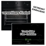 AEG Herdset AEG Backofen SteamBake mit Beko Induktionskochfeld PowerBoost autark 80 cm