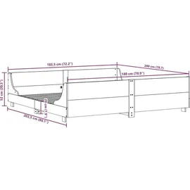 vidaXL Massivholzbett 180 x 200 cm Braun