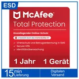 McAfee Total Protection 2025 UPG 1 Gerät 1 Jahr DE Win Android iOS