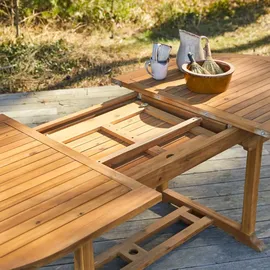 Tikamoon Gartentisch Oval 180 x 75 x 100 cm Braun/Silber