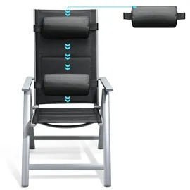 CASARIA Gartenstuhl Bern Premium 69 x 69 x 112,5 cm silber 4 St.