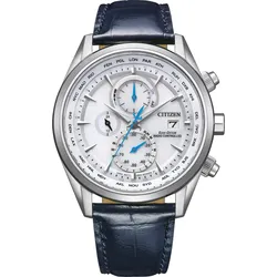 Citizen Funkuhren Analog Chronograph Eco-Drive Technologie" AT8260-18A" - weiß,blau - 43mm