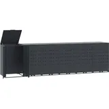 vidaXL Mülltonnenbox 414 x 79 x 117 cm anthrazit