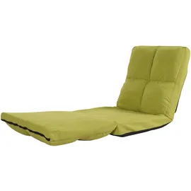 Mendler Schlafsessel Mendler Bodensessel Samt 54 x 58 x 0 cm Grün mit Kissen und Rollen
