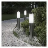 vidaXL Solarleuchte Edelstahl 50 cm 3er Set spritzwassergeschützt IP44 grau/silber