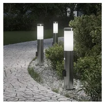 vidaXL Solarleuchte Edelstahl 50 cm 3er Set spritzwassergeschützt IP44 grau/silber