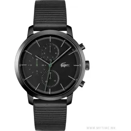 Lacoste Multi Zifferblatt Quarz Uhr für Herren Schwarzes Lederarmband 2011177