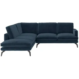 Livetastic Eckcouch Webstoff 5-Sitzer Dunkelgrau