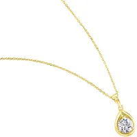 FIRETTI Kette mit Anhänger Solitär Zirkonia Gold