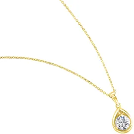 FIRETTI Kette mit Anhänger Solitär Zirkonia Gold