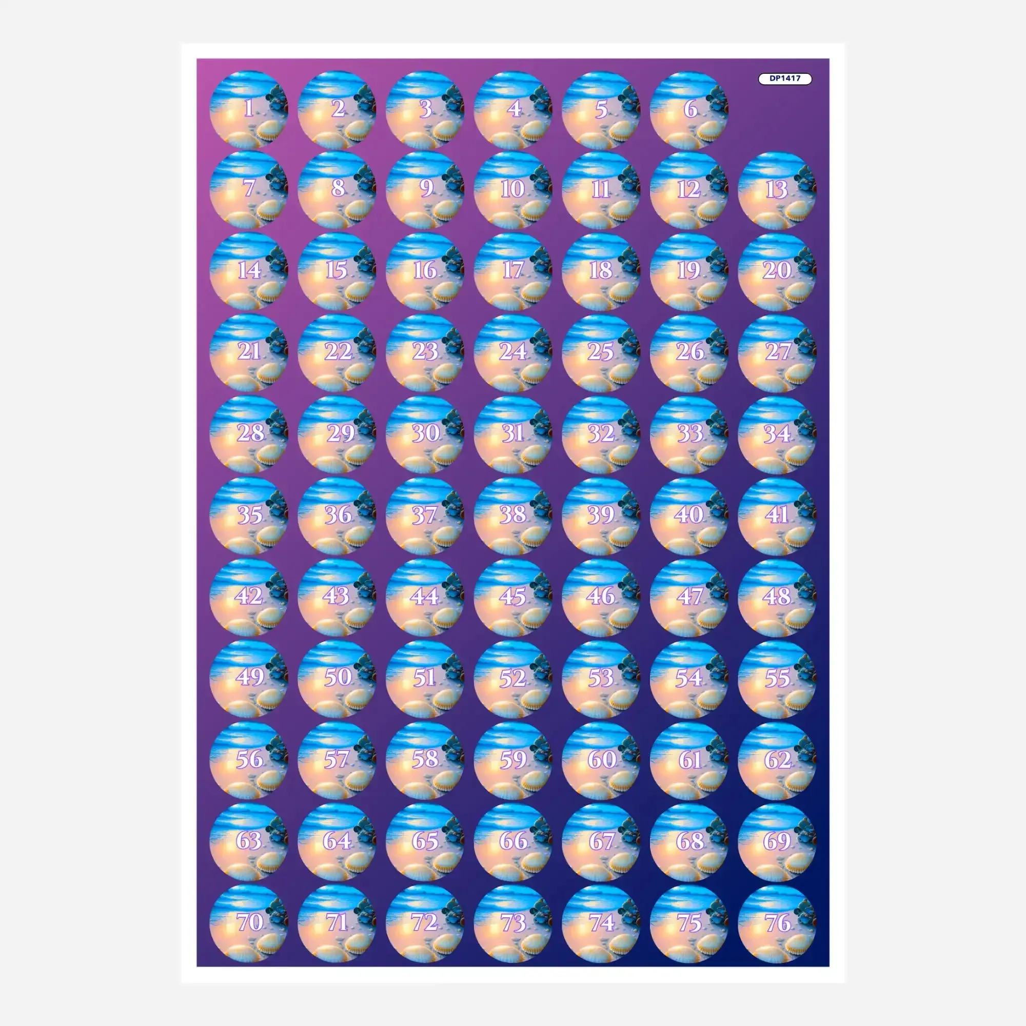 Döschenaufkleber - Strand im Nachtglanz