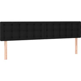 vidaXL Boxspringbett mit Matratze & LED Schwarz 180x200 cm Stoff