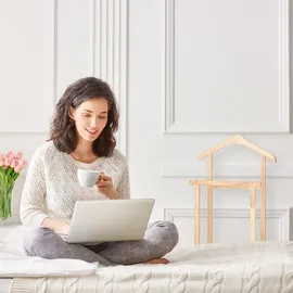 Relaxdays Herrendiener Walnuss freistehend Braun