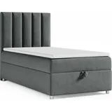 Best for Home Boxspringbett mit Bettkasten Trinity K10-SINGLE 70x200 Bonellfederkern inkl. Topper | Graphit | Grau