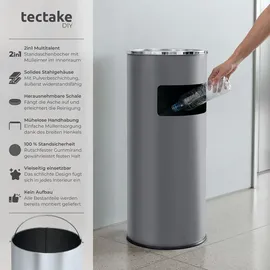 Tectake tectake® Standaschenbecher rund, 30 l, 25 x 61 cm