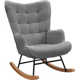 Schaukelstuhl Mid-Century Modern Nursery Schaukelsessel gepolstert hohe Rückenlehne Accent Glider Rocker für Wohnzimmer - Grau