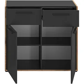 Home Affaire Highboard 95 x 86 x 37 cm basalt grau / Nox Oak nachbildung