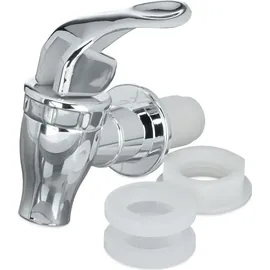 Relaxdays Getränkespender mit Ständer, 2er Set, Limobehälter 4L, Zapfhahn und Deckel, Wasserspender, Glas, transparent - Transparent