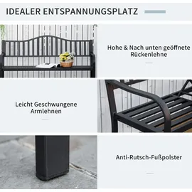 Outsunny Gartenbank 150 x 59 x 90 cm Schwarz