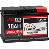AGM Batterie 70Ah 12V Autobatterie Start Stop