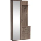 WFL GROUP Nex Garderobenschrank 97 x 195 x 30 cm braun