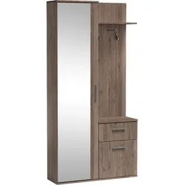WFL GROUP Nex Garderobenschrank 97 x 195 x 30 cm braun
