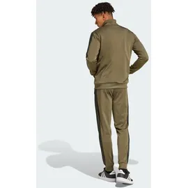 adidas Sportswear Basic 3-Streifen Tricot Trainingsanzug Olive Strata S