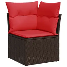 vidaXL Garten-ecksofa Polyrattan braun