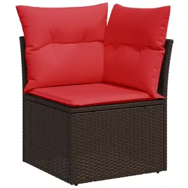vidaXL Garten-ecksofa Polyrattan braun