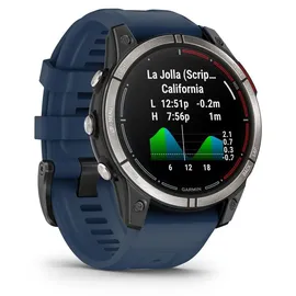 Garmin Quatix 7 Pro BT 47 mm Kunststoffgehäuse schwarz Silikonarmband blau M