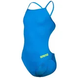 Arena Mädchen Badeanzug TEAM SWIMSUIT CHALLENGE SOLID 004765-860 164 - Blue River-Artic Lime - 164