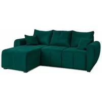 Ecksofa MOKA mit Schlaffunktion L-Form, Sofa mit Bettkasten, Wohnzimmersofa, Bettsofa – Grün Kronos 19 - Grün