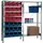NW NORDWEST Steckregal H2000xB1000xT400mm Anbauregal 8 Stahlböden 12xMK3 blau,16xMK3 rot TW