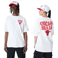 New Era Nba Script Chicago Bulls Kurzarm-t-shirt - White
