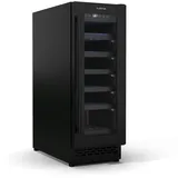 Klarstein Vinovilla 18 Uno Weinkühlschrank - 18 Flaschen, Holzregale 5-18 °C, Mattschwarz, Beleuchtet, Weinkühlschrank zum Einbauen