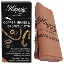 Hagerty Copper, Brass & Bronze Cloth I 30x36 cm I Reinigungstuch für Kupfer, Messing & Bronze I antibakterielles Poliertuch aus 100% Baumwolle I für Kupferschmuck, Deko-Artikel, Musikinstrumente etc.